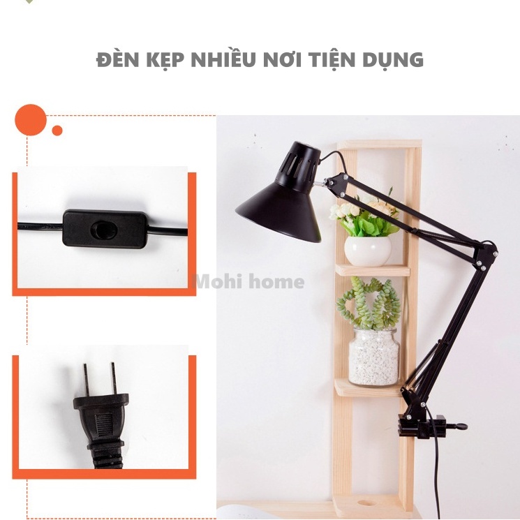 Đèn kẹp cổ điện chóa tam giác sang trọng, đèn pixar decor