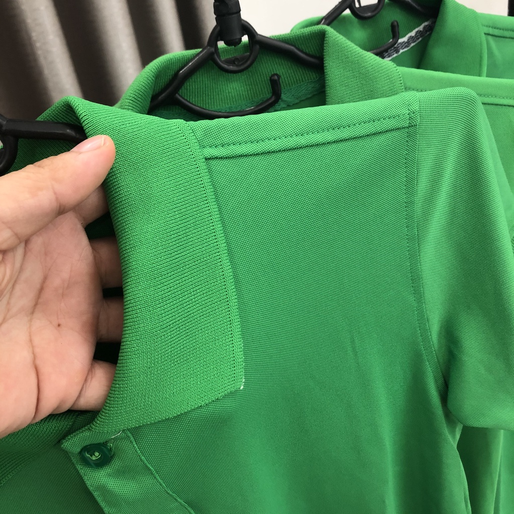 Áo Phông Polo Thời Trang 24h Màu Xanh Lá Đậm vải Cá Sấu Co Dãn Tốt Thoáng Mát Cho Nam Và Nữ