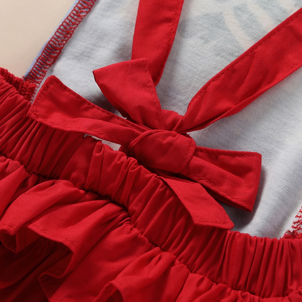 Bộ Áo Liền Quần Hở Lưng Phong Cách Giáng Sinh Dễ Thương Cho Bé Gái