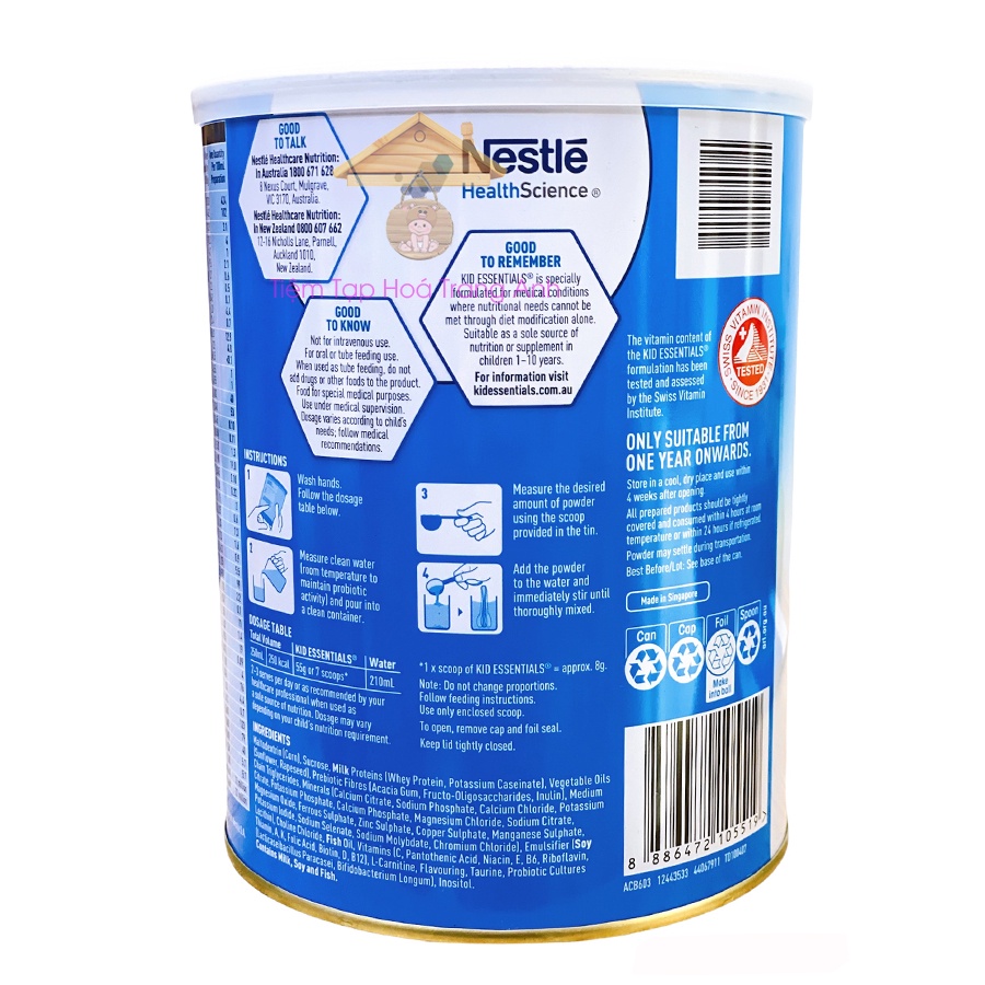 Sữa Kid Essentials Úc 850g tăng cân cho bé