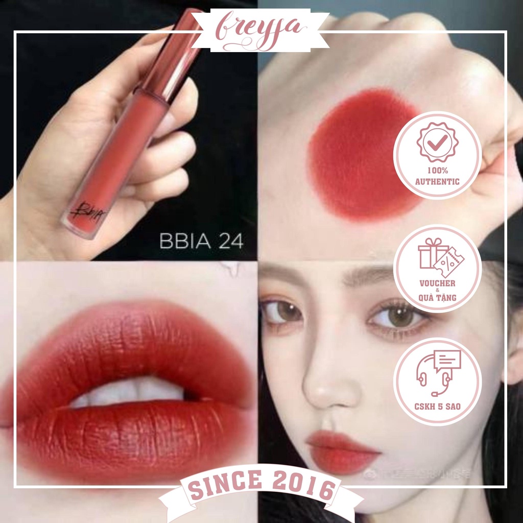 Bbia 24 Last Velvet Lip Tint Version Màu Đỏ Đất