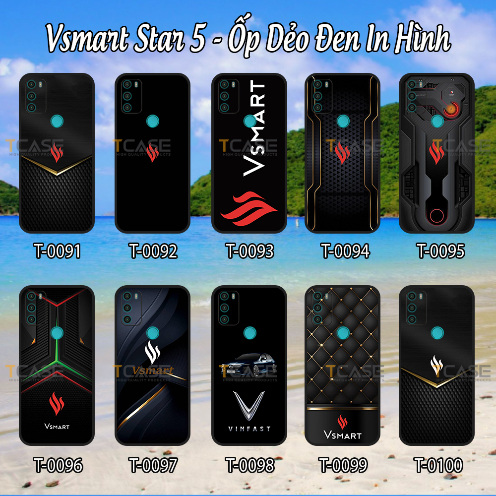 Ốp lưng Vsmart Star 5 - Ốp dẻo đen in hình Logo Vsmart