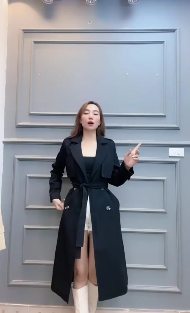 Áo Khoác Măng Tô Nữ Hàn Quốc, Form Áo Basic, Hàn Quốc Dáng Dài Kèm Đai 2 Lớp Túi Nắp Cá Tính KANDY V58 | BigBuy360 - bigbuy360.vn