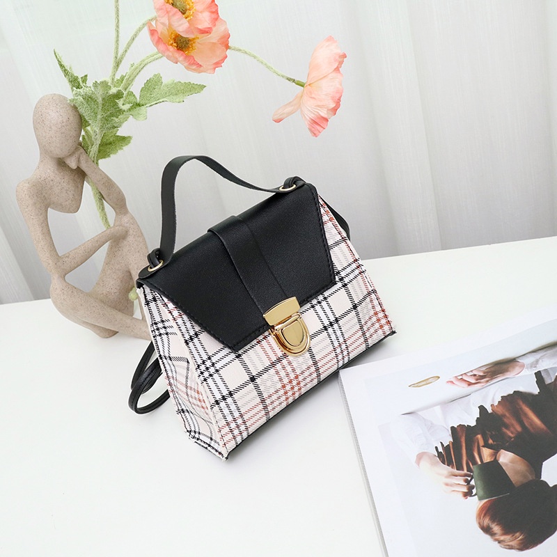 Túi Đeo Chéo Vuông Nhỏ Kẻ Sọc Caro Màu Trơn Thời Trang Hàn Quốc Mới 2022 Cho Nữ