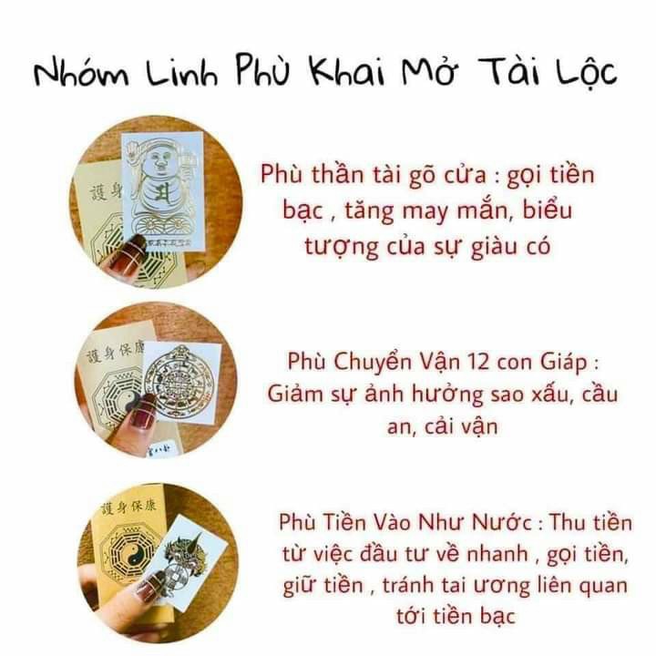 Miếng dán điện thoại khai mở Tài lộc - Tình duyên - Bình an