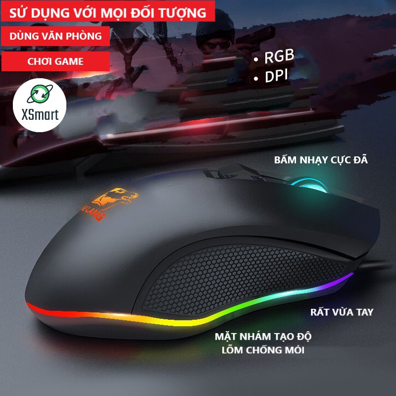 [TOP CHUỘT GAME 2020] Chuột  game thủ Gaming V1 Wolf Black LED RGB - Siêu Bền, Siêu Đẹp | BigBuy360 - bigbuy360.vn