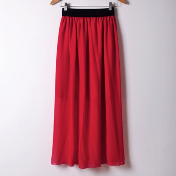 [XẢ HÀNG] Chân váy maxi 2 lớp cạp chun dễ mặc