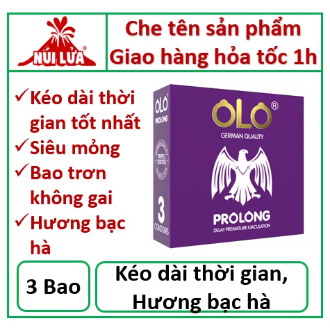 Bao cao su chống xuất tinh sớm OLO PROLONG hộp 3 cái