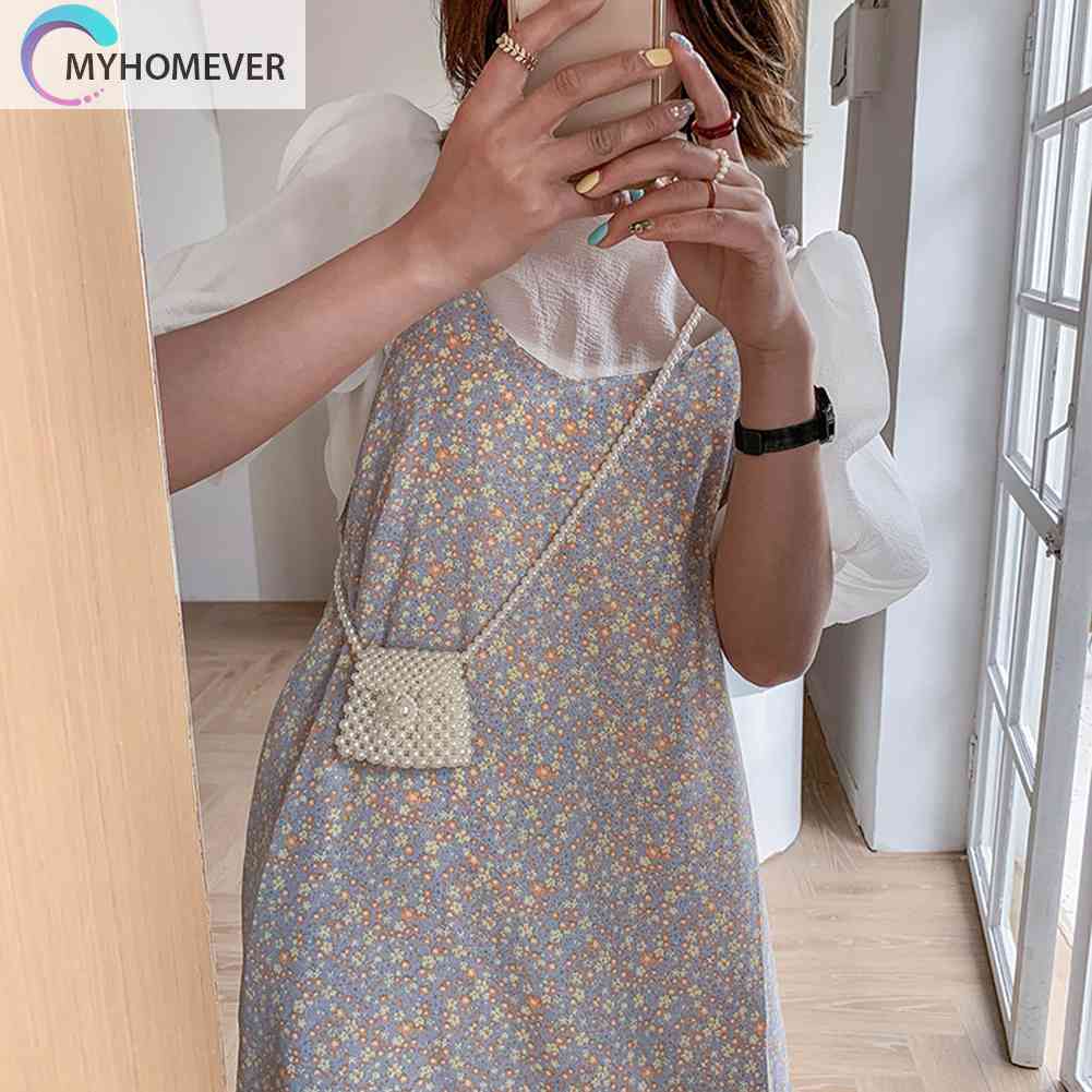 Túi Đeo Chéo Mini Đính Ngọc Trai Thời Trang Sành Điệu Cho Nữ