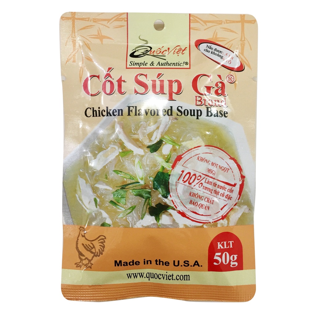 Cốt Súp Gà Quốc Việt - Nhập khẩu USA - Chicken Flavored Soup Base (50g)