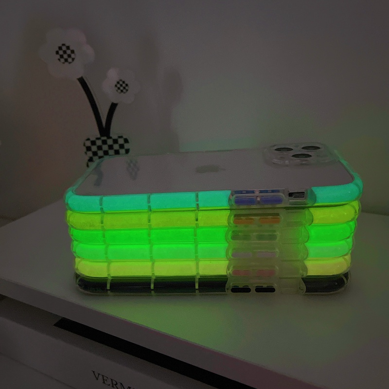 Phát sáng vào ban đêm Silicone mềm Ốp lưng iP iPhone 11 12 Pro Max X XS XR Max Đen Hồng Logo Nike Bàn thời trang nam Shin Case