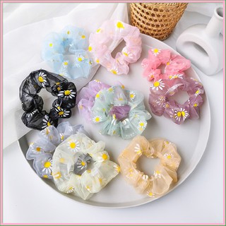 Scrunchies hoa cúc dây buộc tóc phụ kiện thời trang basic