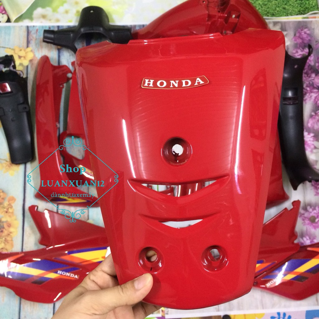 Dàn áo xe Wave thái Màu ĐỎ CỜ  -Wave zx   Wave 1 bóng   ,Wave 110 ,nhựa ABS cao cấp