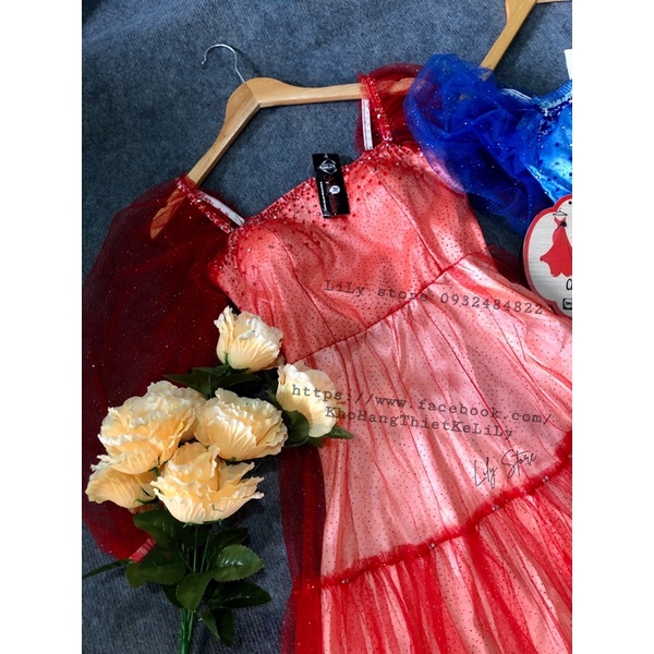 ĐẦM LƯỚI KIM TUYẾN PHỐI MÀU KẾT PHA LÊ