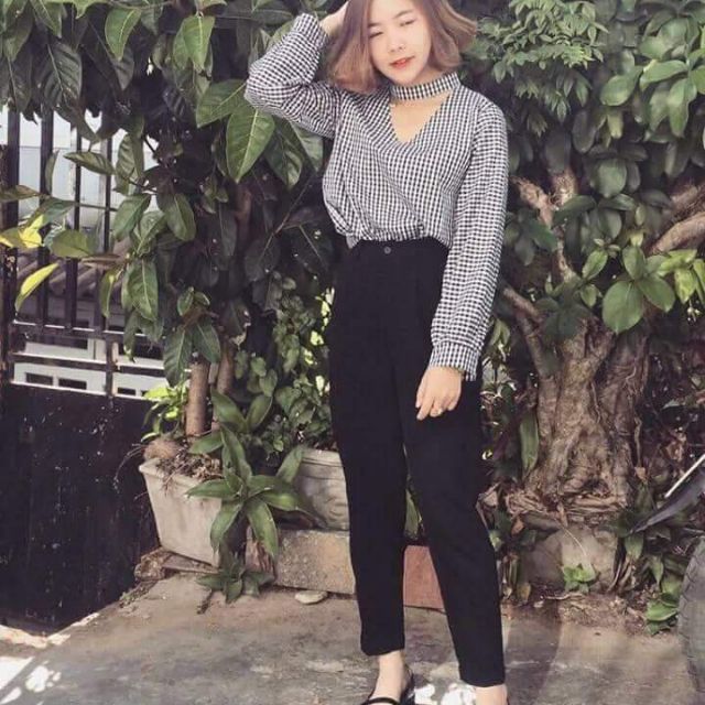quần baggy nữ dáng hàn dễ mặc