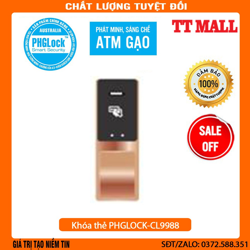 Khóa thẻ cho cửa gỗ PHGLOCK-CL9988 chính hãng bảo hành 24 tháng .