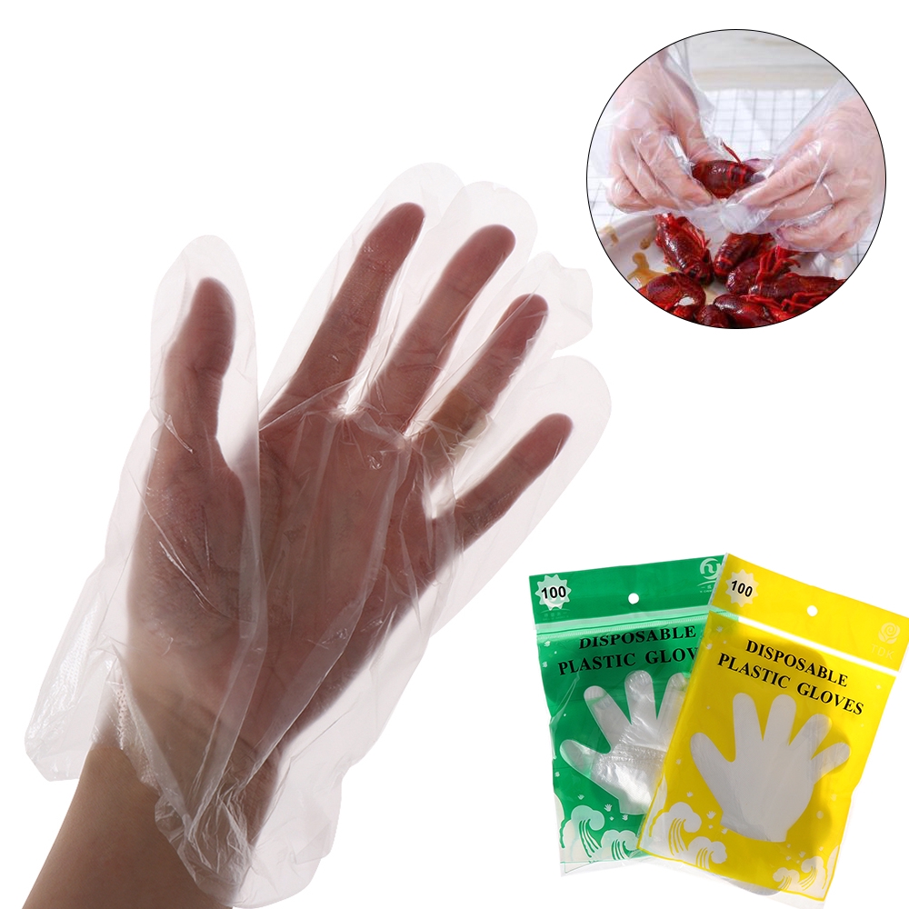 UUMIR Bộ 100 găng tay nilon dùng một lần tiện lợi