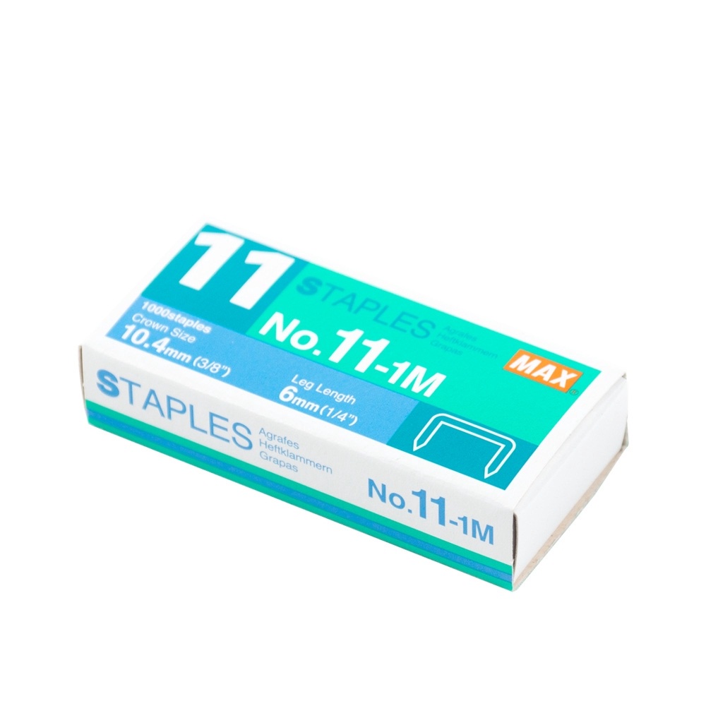 Đinh ghim MAX No.11-1M - Set 10 hộp nhỏ - Kim bấm số 11 tiêu chuẩn, ghim tới 30 trang/ lần