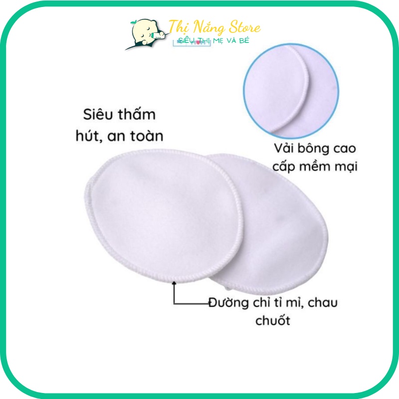 Lót thấm sữa Hotga giặt được, Túi 4 Miếng Lót Thấm Sữa Bằng Vải Tái Sử Dụng Thị Nắng Store