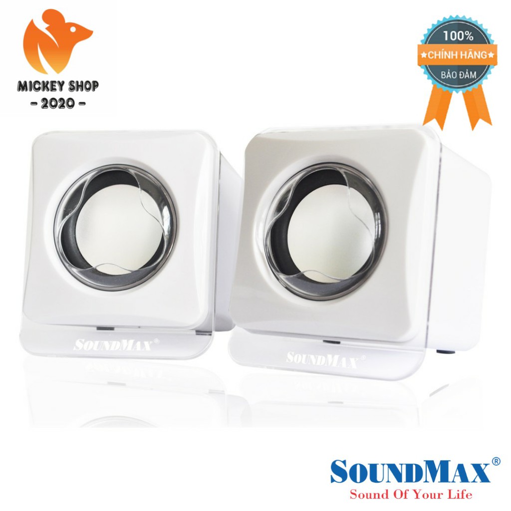 [ HSSV ] Loa vi tính Soundmax A-120 2.0 6W RMS Trắng/ Đen - CHÍNH HÃNG