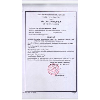 Sữa bột siêu sạch Hipp 1 Combiotic Organic 800g