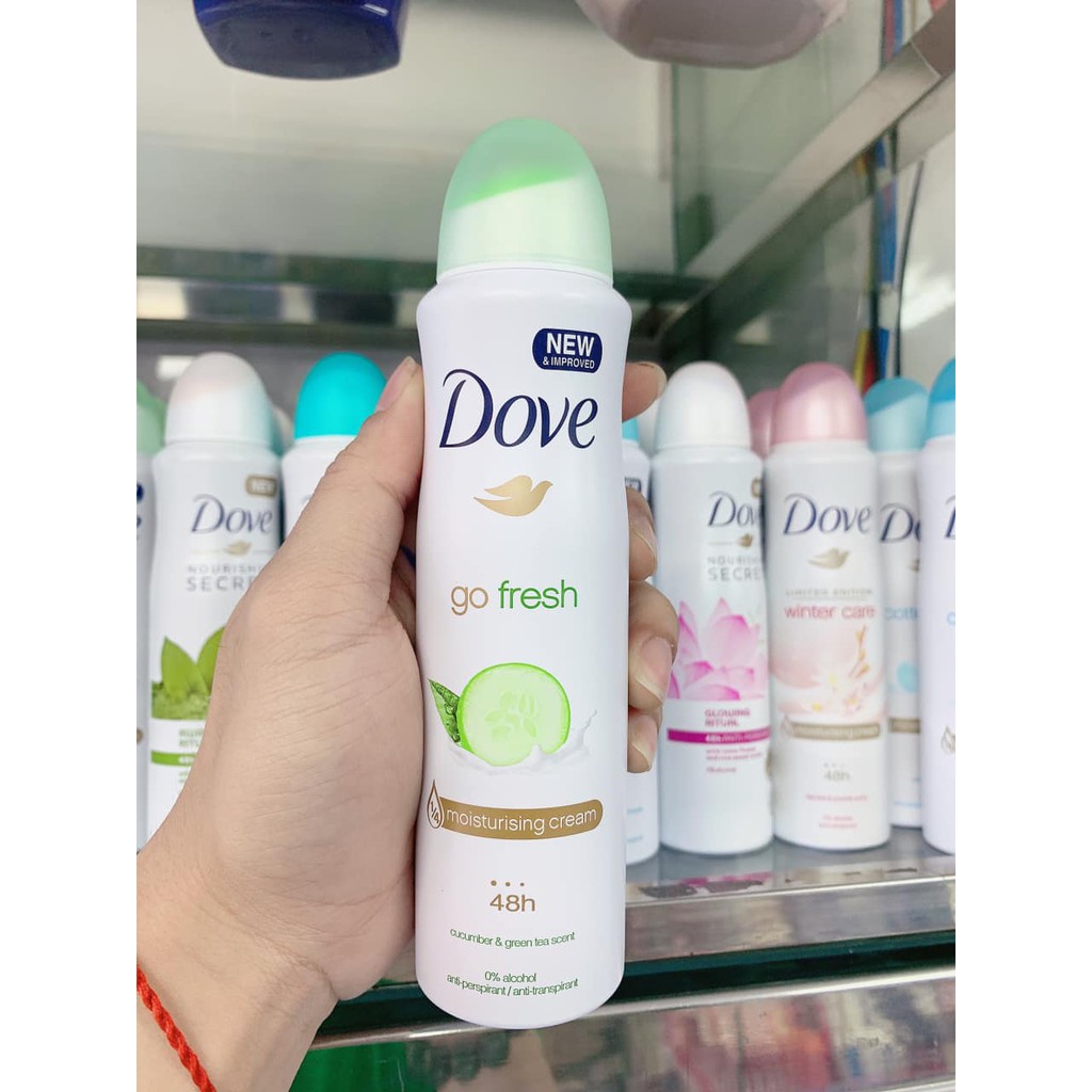 Xịt khử mùi Dove 150ml của Mỹ, khử mùi, kháng khuẩn hiệu quả