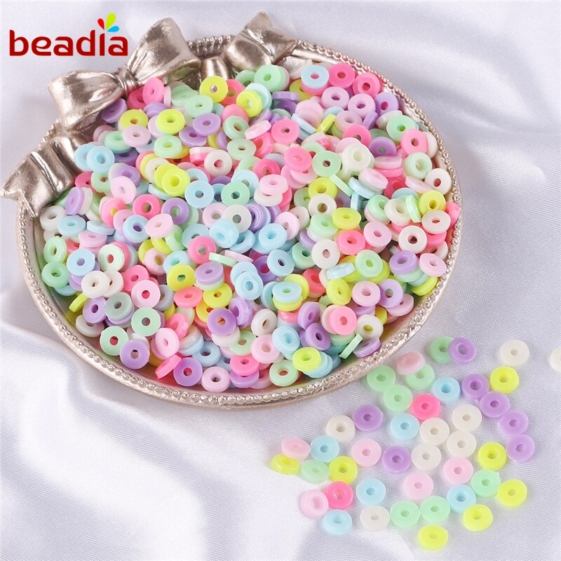 Set hạt nhựa BEADIA bằng acrylic nhiều màu dùng làm trang sức DIY