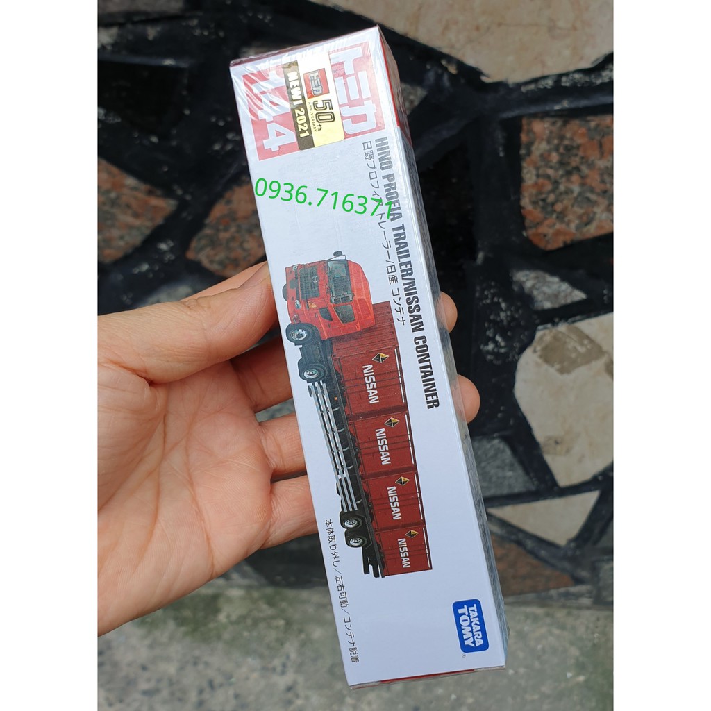 Mô hình xe tải chở hàng  to mica Nhật Bản Hino Profia Trailer Nissan CONTAINER No144