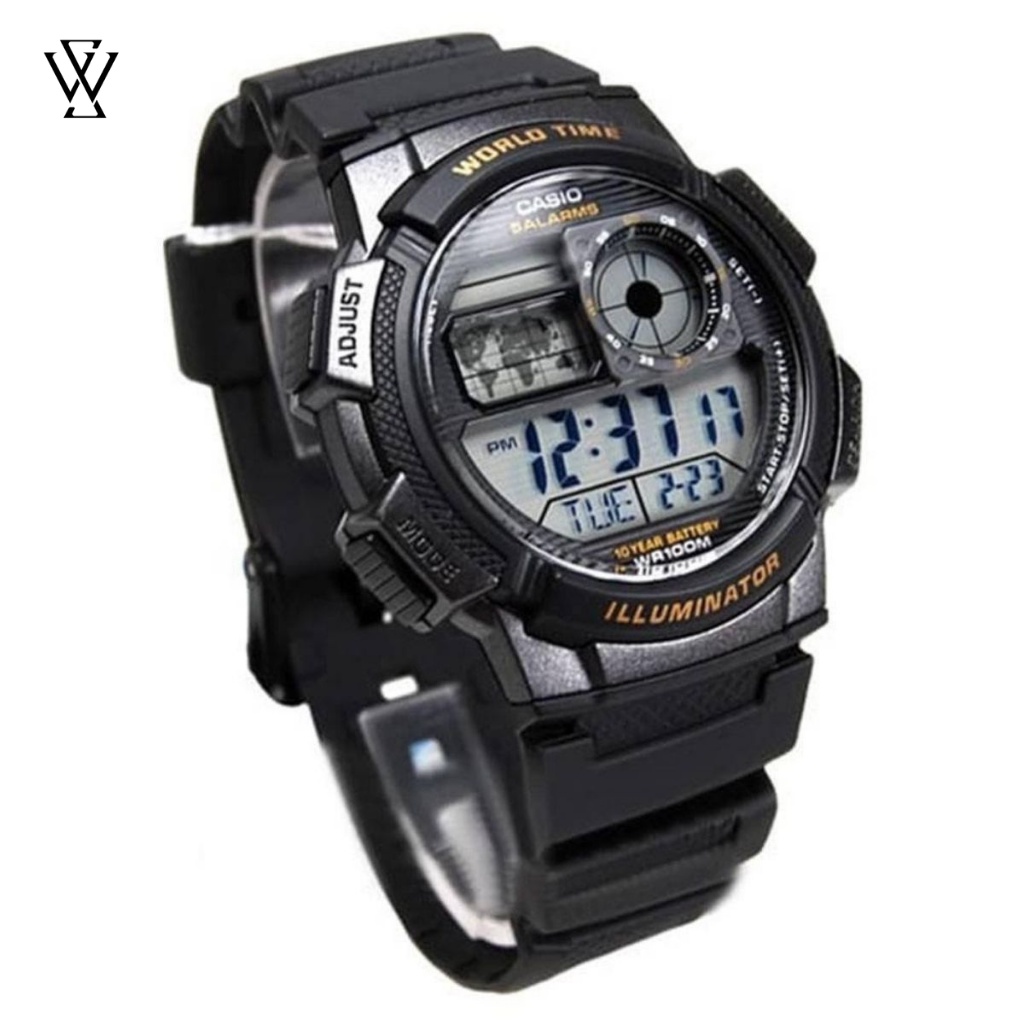 Đồng Hồ Quartz Nam Casio WATCHSTORE AE-1000W-1AVDF Thiết Kế Mặt Kính 43.8mm, Dây Cao Su Và Vỏ Nhựa Bền Bỉ