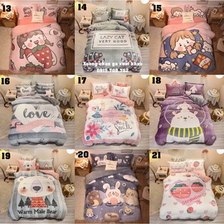 48 sét  chăn ga nỉ nhung tuyết sữa 5D cao cấp loại 1 (chát chọn mẫu với shop)