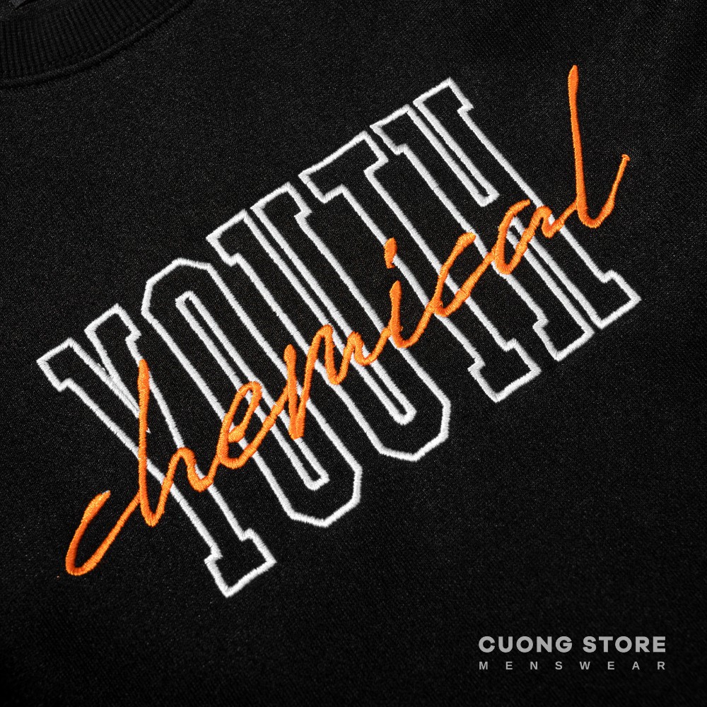 Áo Sweater nỉ bông thêu chữ Youth CHEMICAL 110064 chất vải dày dặn, mềm mịn, không xù, form rộng unisex  - MENFIT STORE