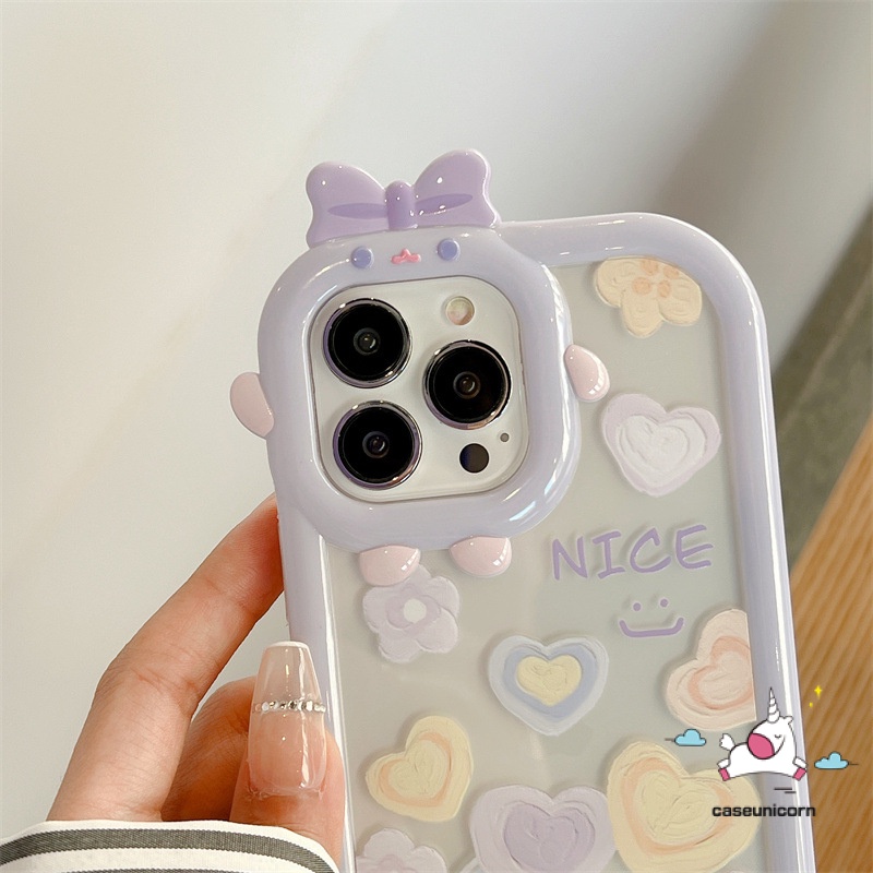 Ốp Điện Thoại Dẻo Màu Gradient Trái Tim 3D Cho IPhone 7plus XR 11 13 12 14 Pro MAX 6 6S 7 8 14 Plus XR X XS MAX SE
