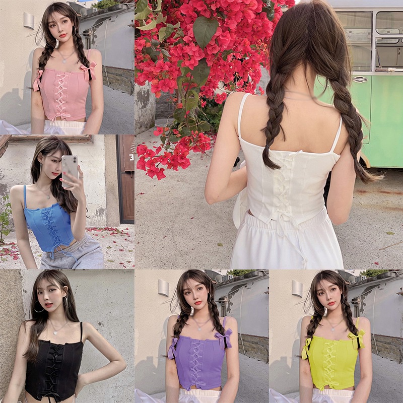 Áo Croptop Dệt Kim Không Tay Thời Trang Mùa Hè Dành Cho Nữ