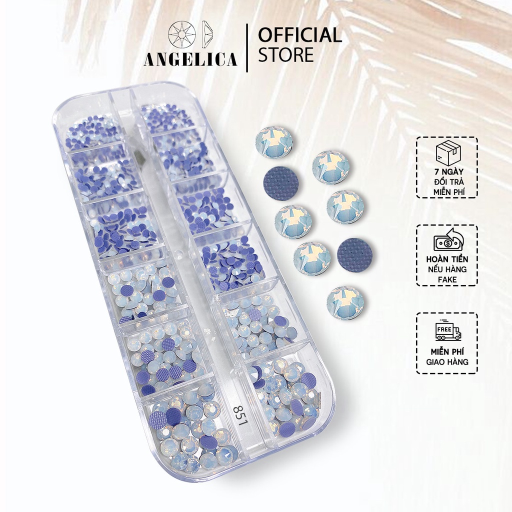Đá Nail Chân Lưới 16 Khía White Opal Đính Trang Trí Móng ANGELICA 851