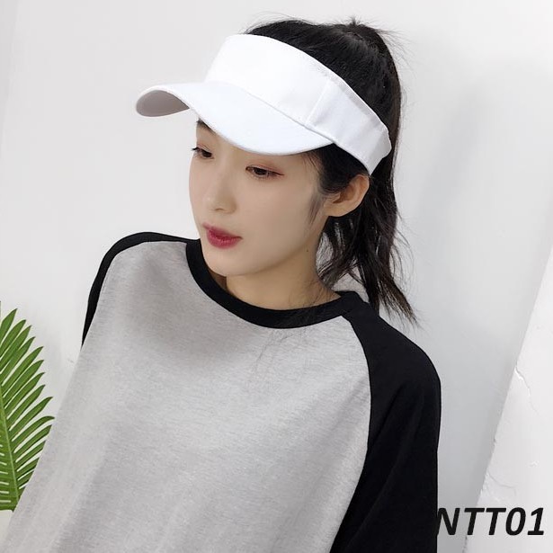 Mũ Lưỡi Trai Tennis Thể Thao Nam Nữ Trơn, Nón Kết Nửa Đầu Không Nóc Thoáng Mát - trieuvy_fashion