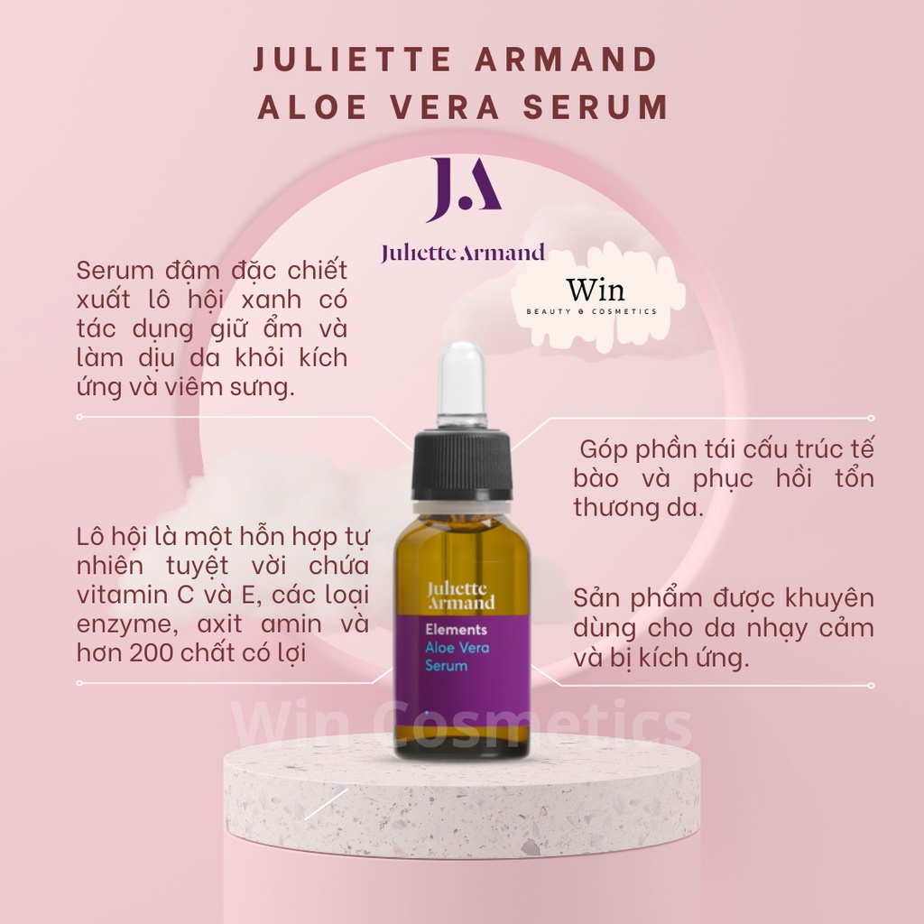 [Hàng công ty] Serum Aloe Vera Juliette Armand Tinh chất lô hội dưỡng ẩm, làm dịu da