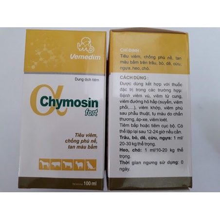 Chymosin fort 100 ml Tiêu viêm, chống phù nề, tan máu bầm