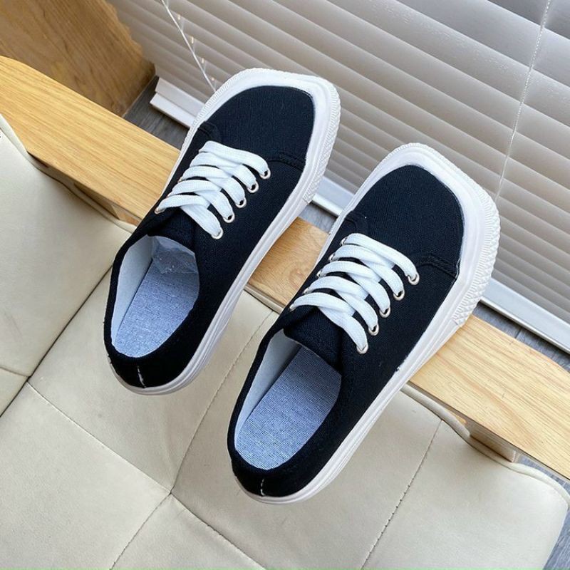 Giày nữ sneaker trẻ trung nữ tính mẫu mới mũi vuông hottrend