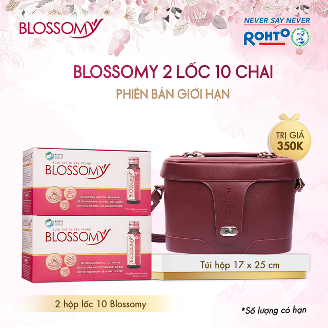 [Mã COSMALL27 -10% ĐH250k]Bộ 2 hộp Thực phẩm bảo vệ sức khỏe Blossomy (10 chai/ hộp) + Tặng 1 Túi trống thời trang | BigBuy360 - bigbuy360.vn
