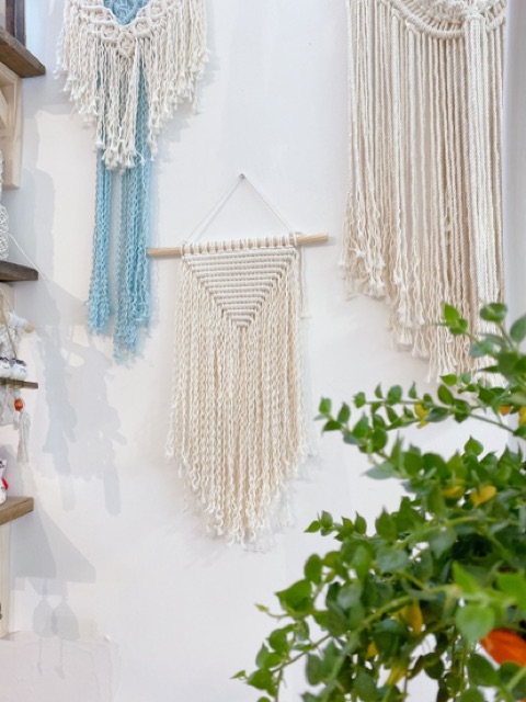 Macrame treo tường mini trang trí vintage