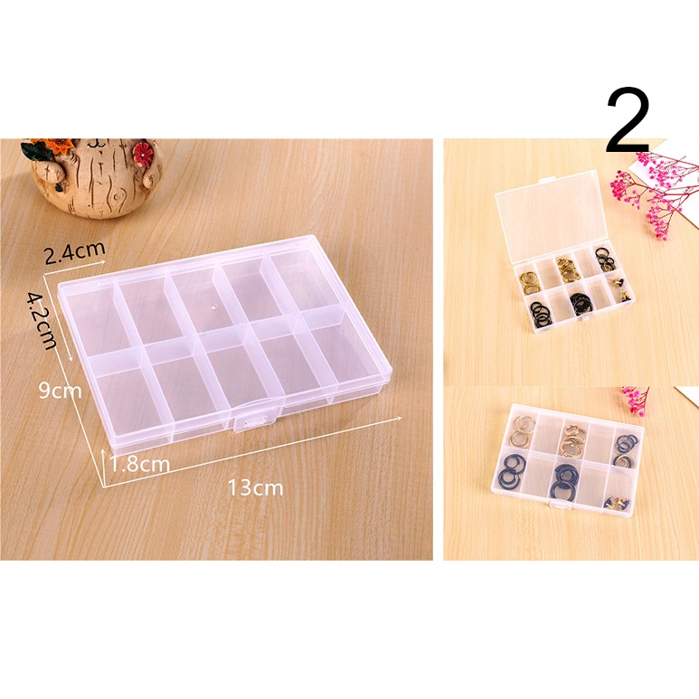 Hộp đựng trang sức bằng nhựa trong suốt 6-24 ngăn tùy chọn tiện lợi