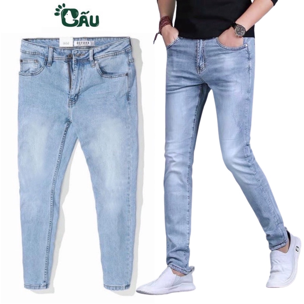 Quần jean nam rách Gấu 194 wass kiểu vải jeans co dãn, dày dặn form slimfit - 105