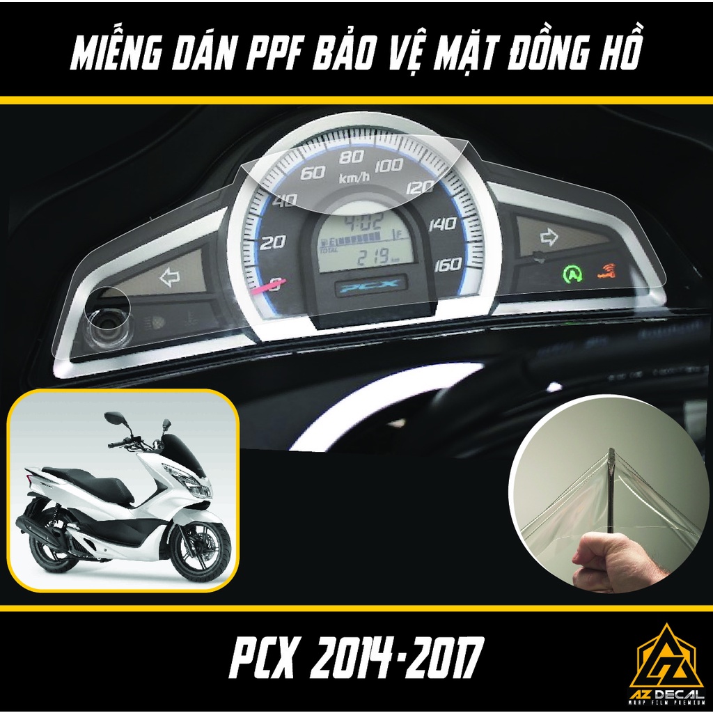 Film PPF Bảo Vệ Mặt Đồng Hồ Xe Honda PCX 2014 - 2017 | Miếng Dán Decal Trong Suốt Đồng Hồ Xe Máy Chống Nước