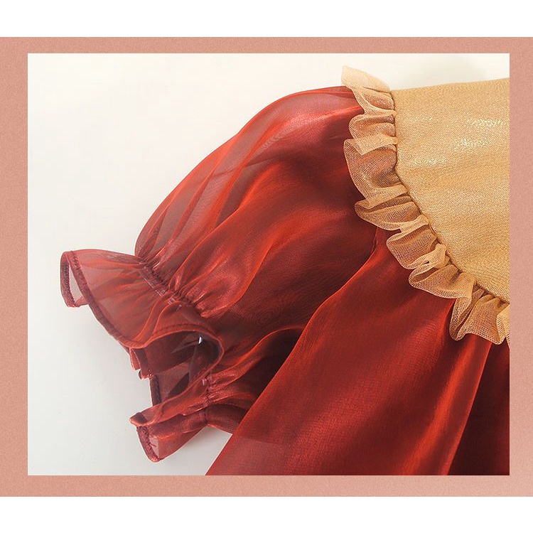 Đầm Công Chúa Tay Phồng Đính Nơ Thời Trang Mùa Hè 2022 Mới Cho Bé Gái