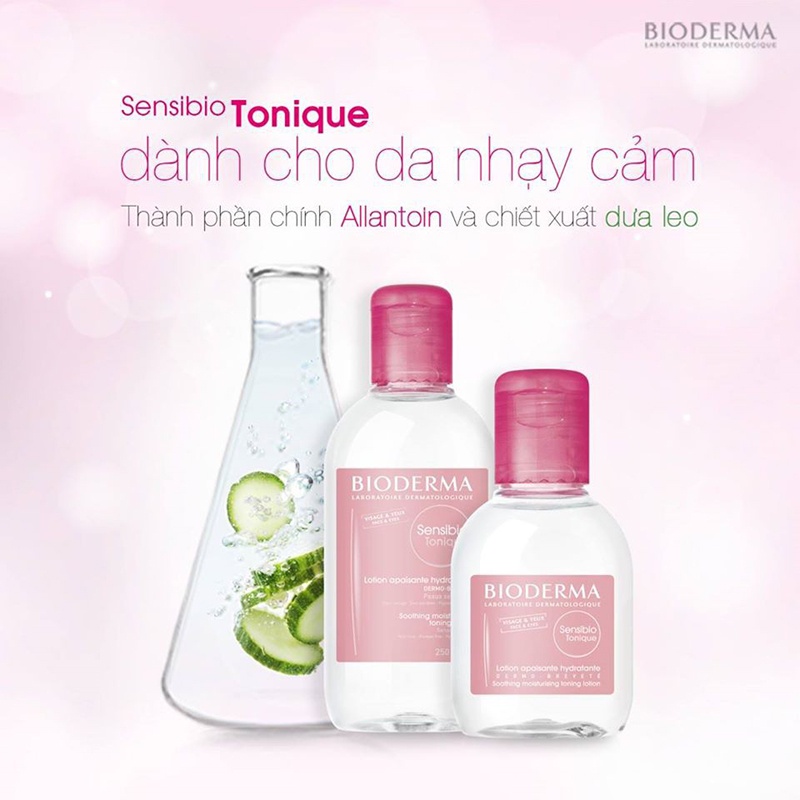Nước cân bằng dưỡng ẩm Bioderma Sensibio Tonique 100ml/250ml làm dịu da