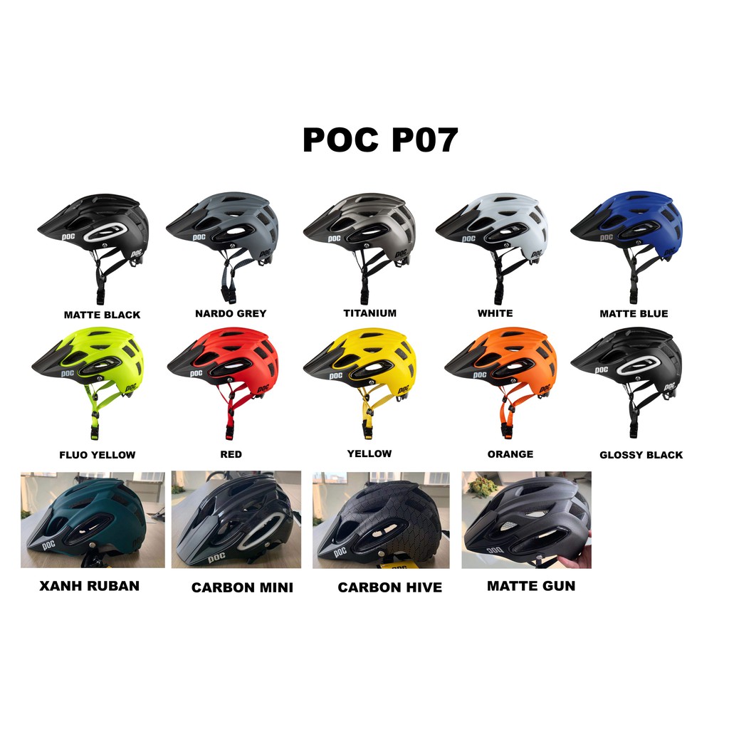 CHÍNH HÃNG- NÓN BẢO HIỂM XE ĐAP THỂ THAO POC 07 MẪU KHOÁ NAM CHÂM