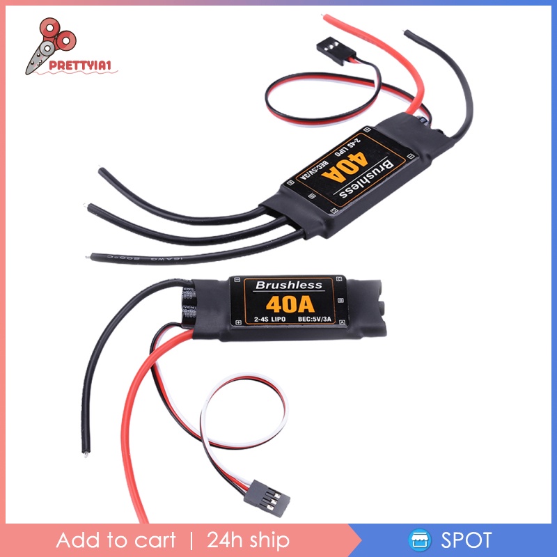 Động Cơ Không Chổi Than ESC 40A Prettyia1 Chuyên Dụng Cho Máy Bay Điều Khiển Từ Xa