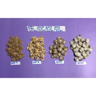 Combo 10 nút áo nâu xám vân N057-N060 (phụ kiện may vá, trang trí quần áo,Handmade,DIY)