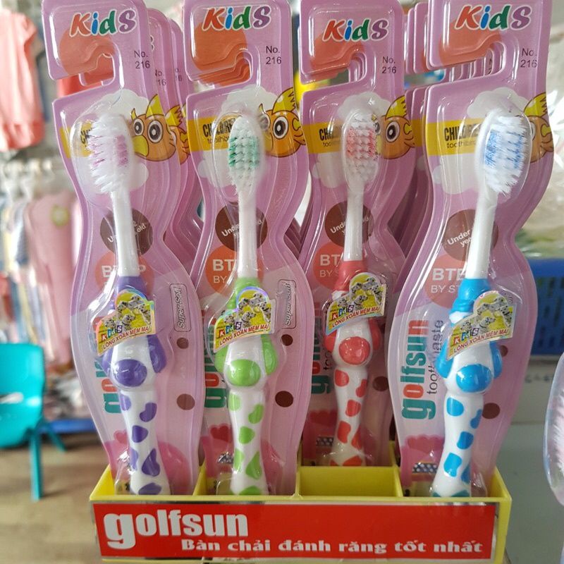 Bàn chải đánh răng Golfsun cao cấp dành cho người lớn, trẻ em siêu mềm
