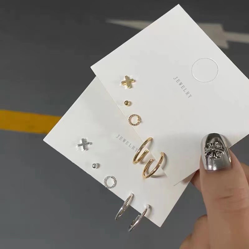 Khuyên Tai Bộ Set 5 Khuyên Tai Nữ Thời Trang Khuyên Tai Nữ Khuyên Tai Tròn